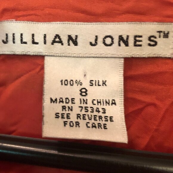 Vintage Jillian Jones 100% silk striped shift dress sz 8 - Picture 8 of 12